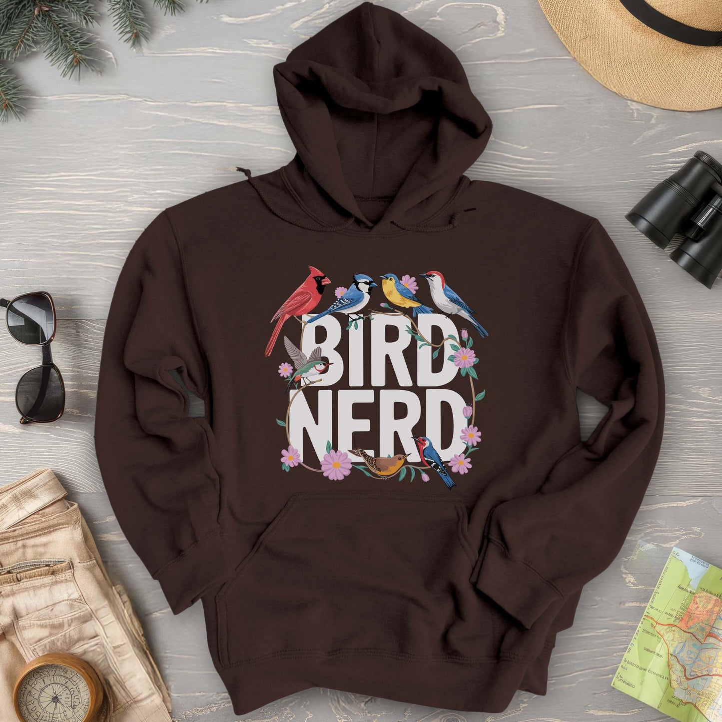 Bird Nerd "Flower Birds" Hoodie
