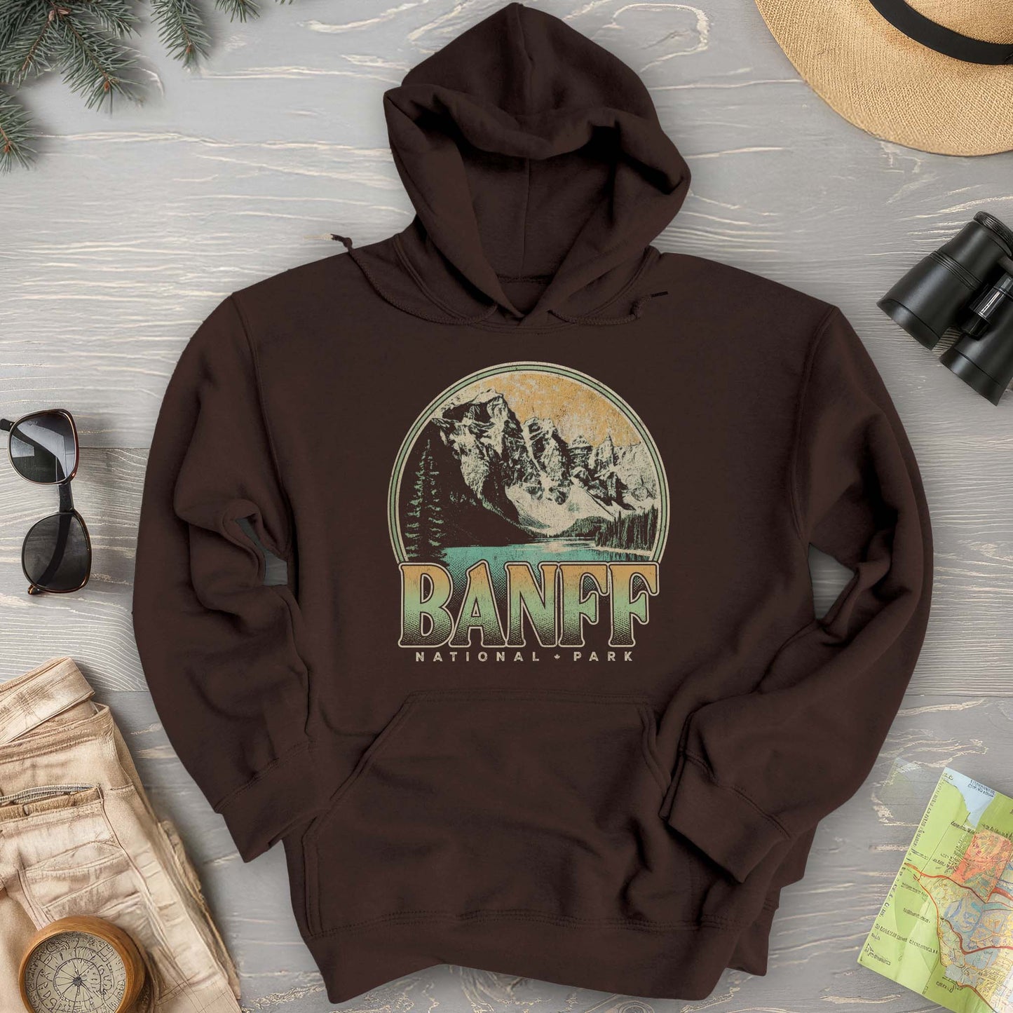 Banff National Park Groovy Screenprint Hoodie
