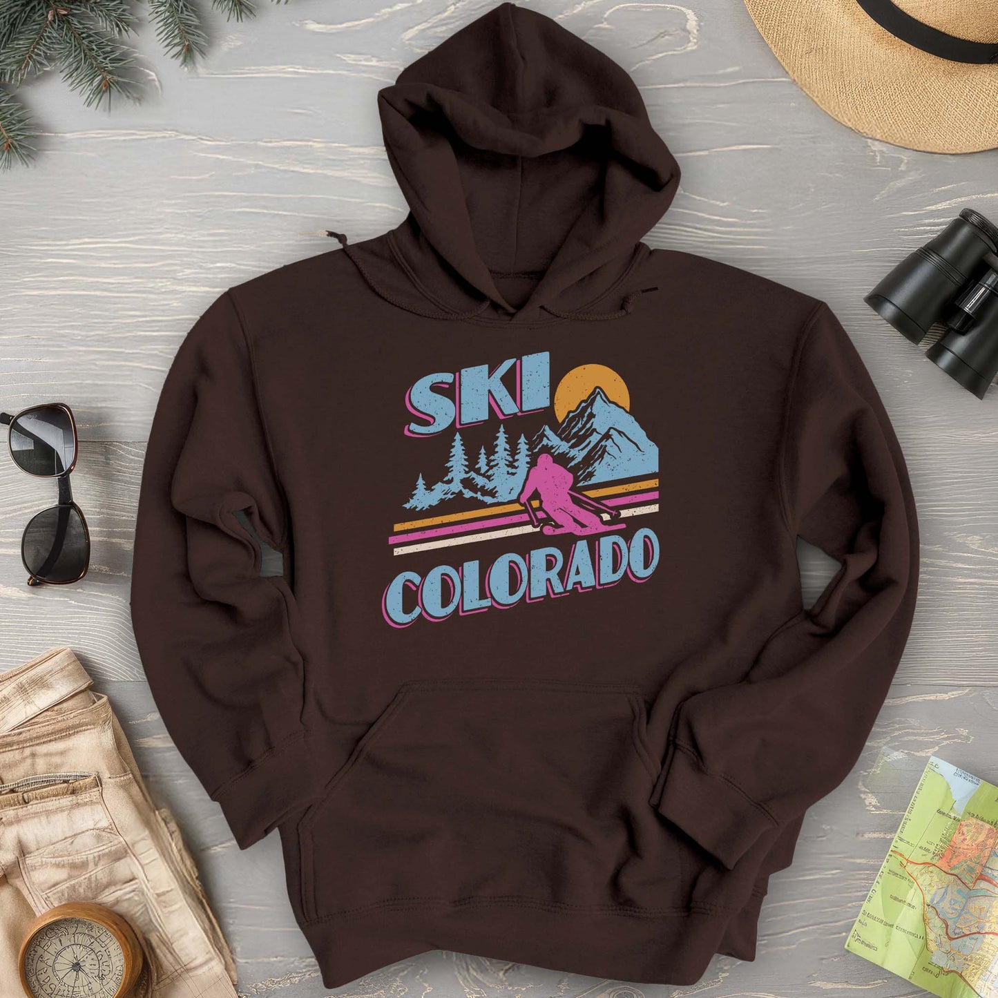 Ski Colorado Retro 80's Hoodie
