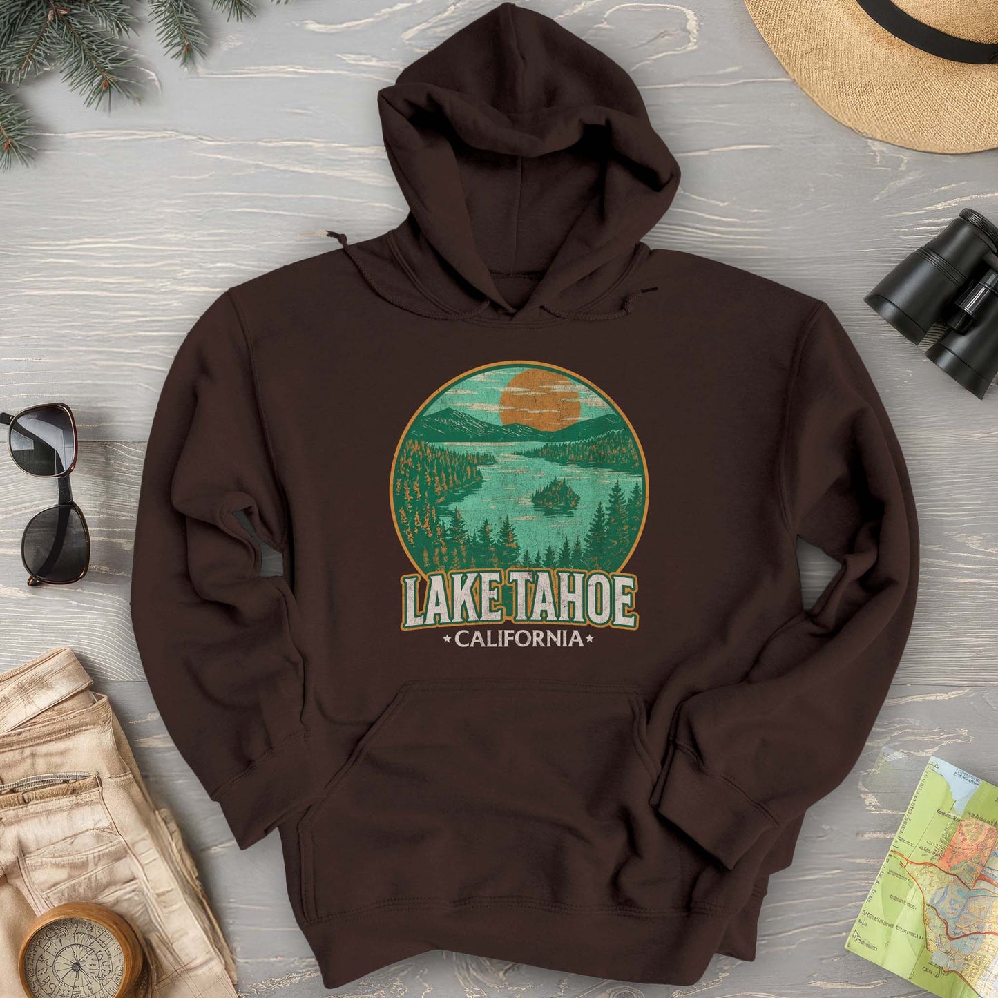 Lake Tahoe Retro Emerald Bay Hoodie