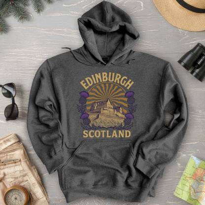 Edinburgh Scotland Retro Sunburst Hoodie