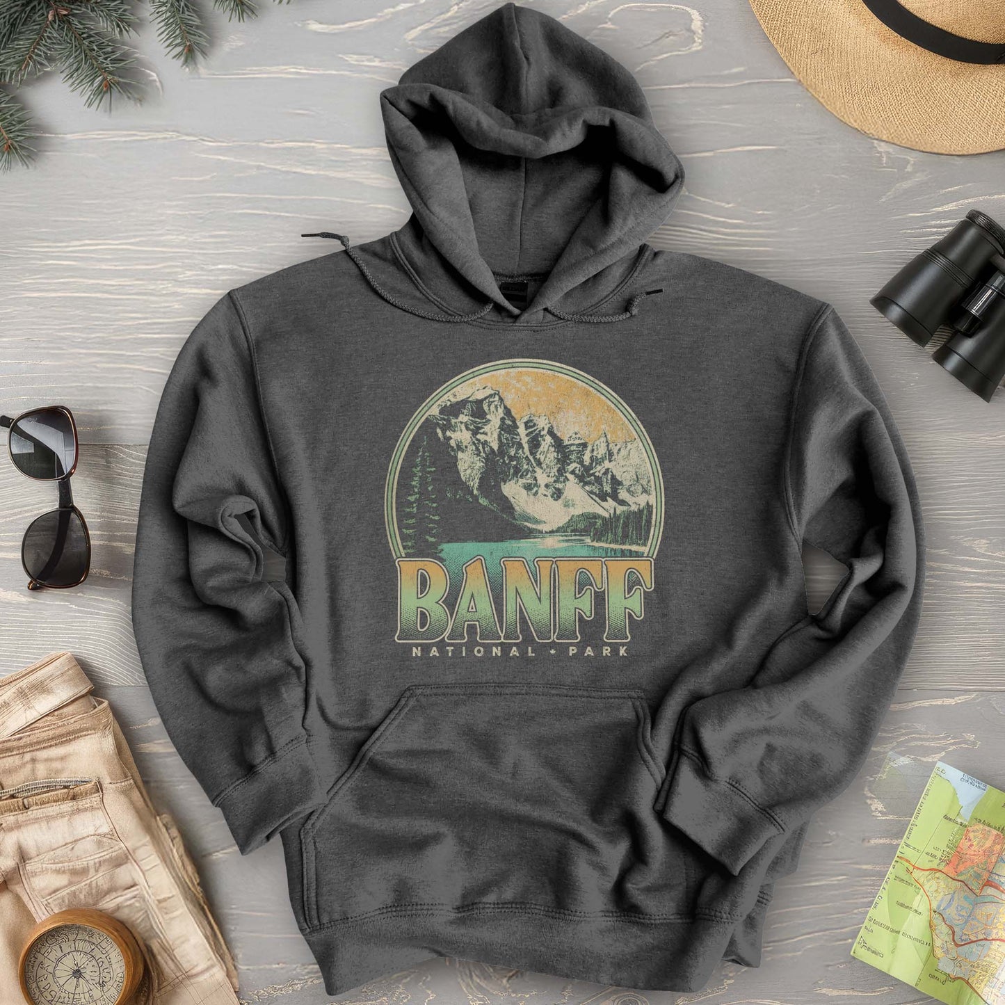 Banff National Park Groovy Screenprint Hoodie