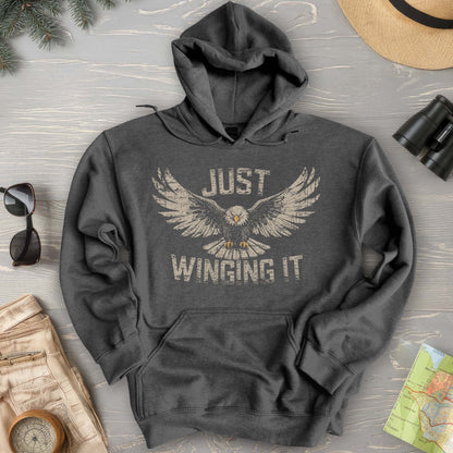 Just Winging It Distressed Hoodie