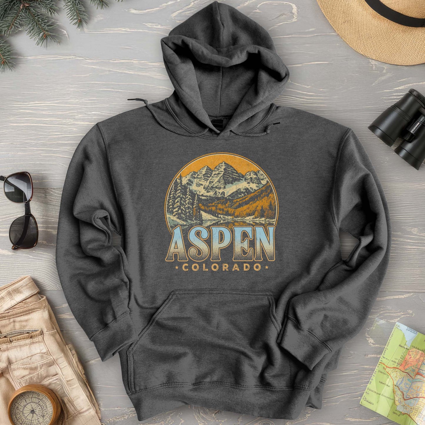 Aspen Colorado Groovy Screenprint Hoodie
