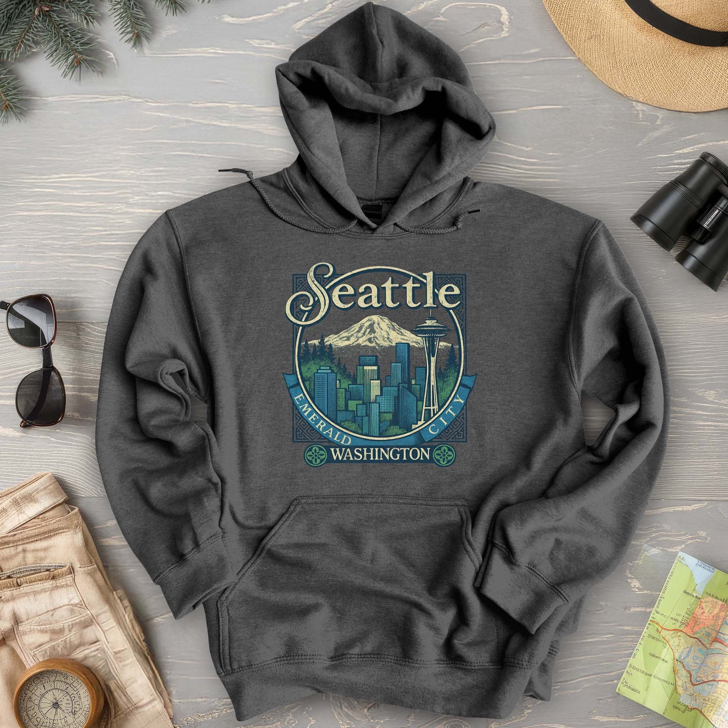 Seattle Retro 90's Emerald City Hoodie