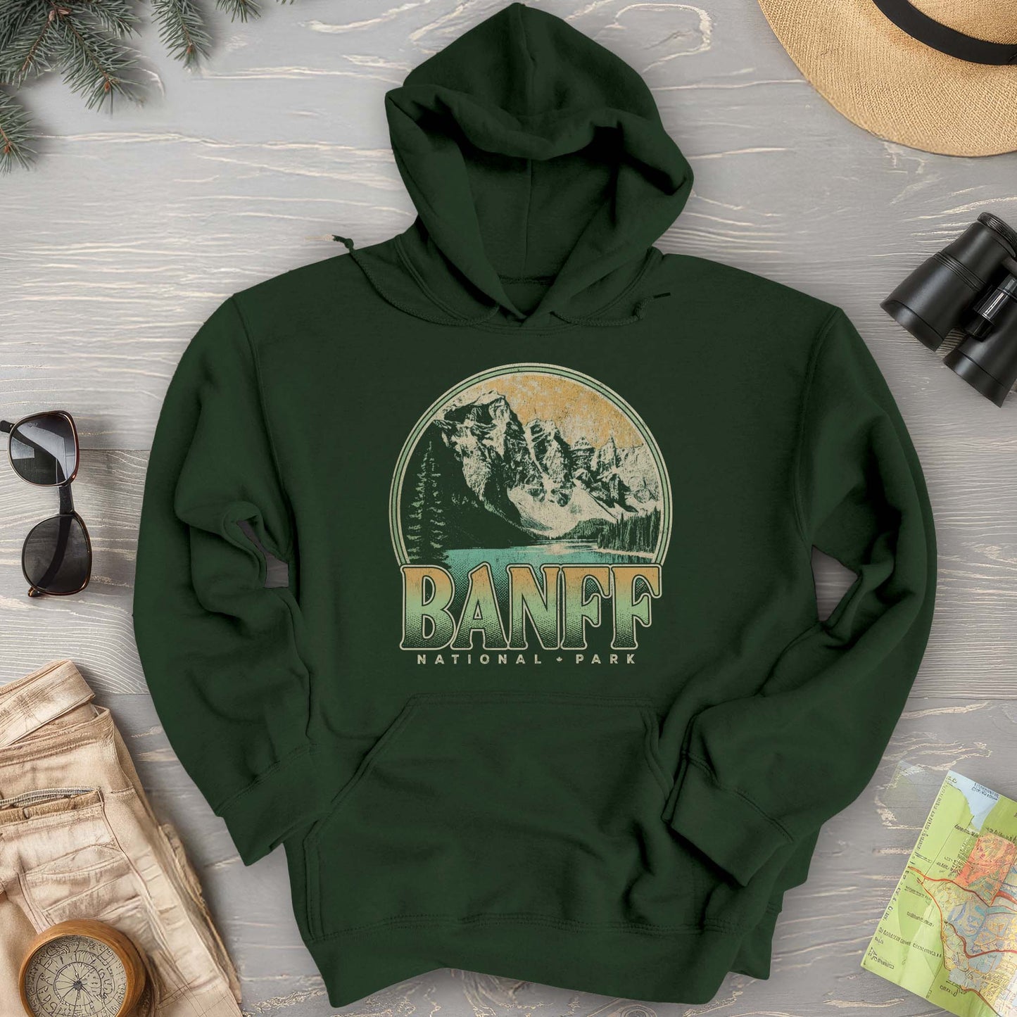 Banff National Park Groovy Screenprint Hoodie