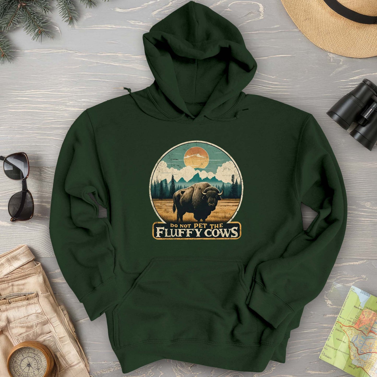 "Do Not Pet the Fluffy Cows" Buffalo Hoodie