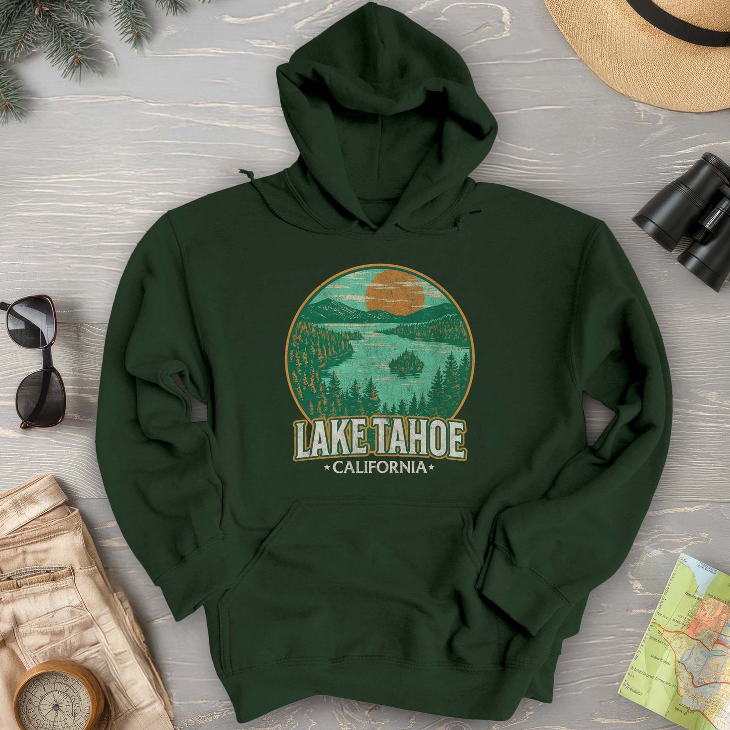 Lake Tahoe Retro Emerald Bay Hoodie
