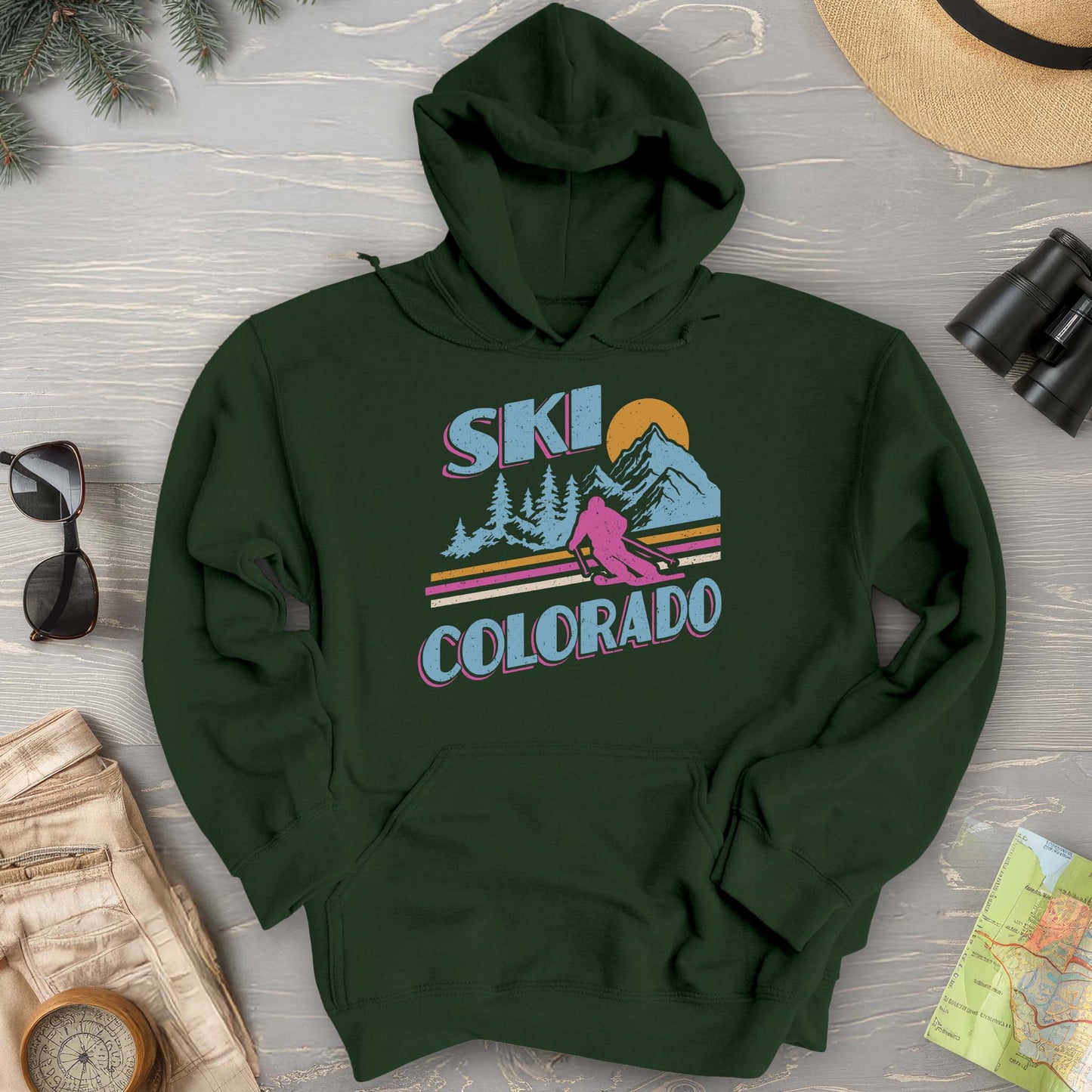 Ski Colorado Retro 80's Hoodie