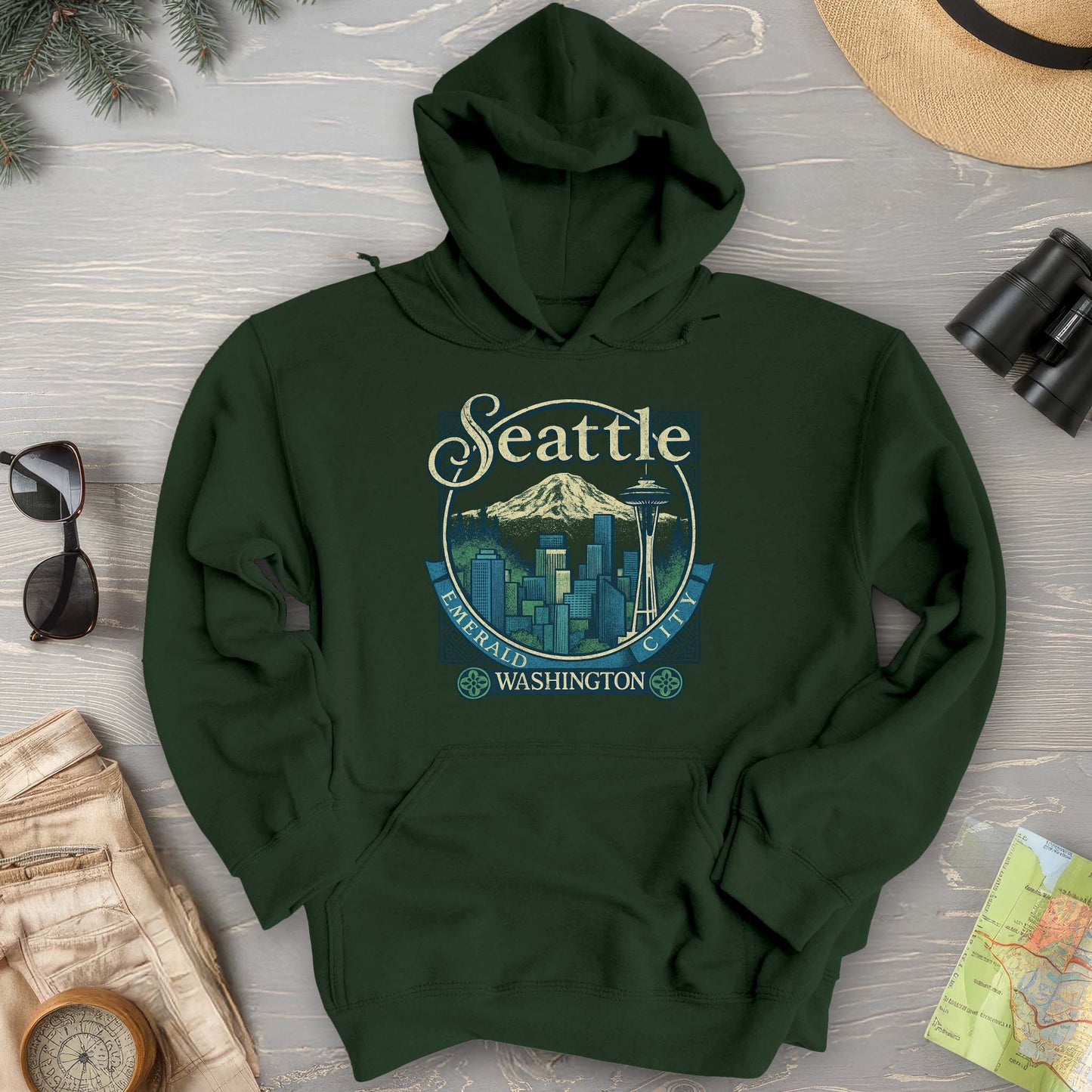 Seattle Retro 90's Emerald City Hoodie