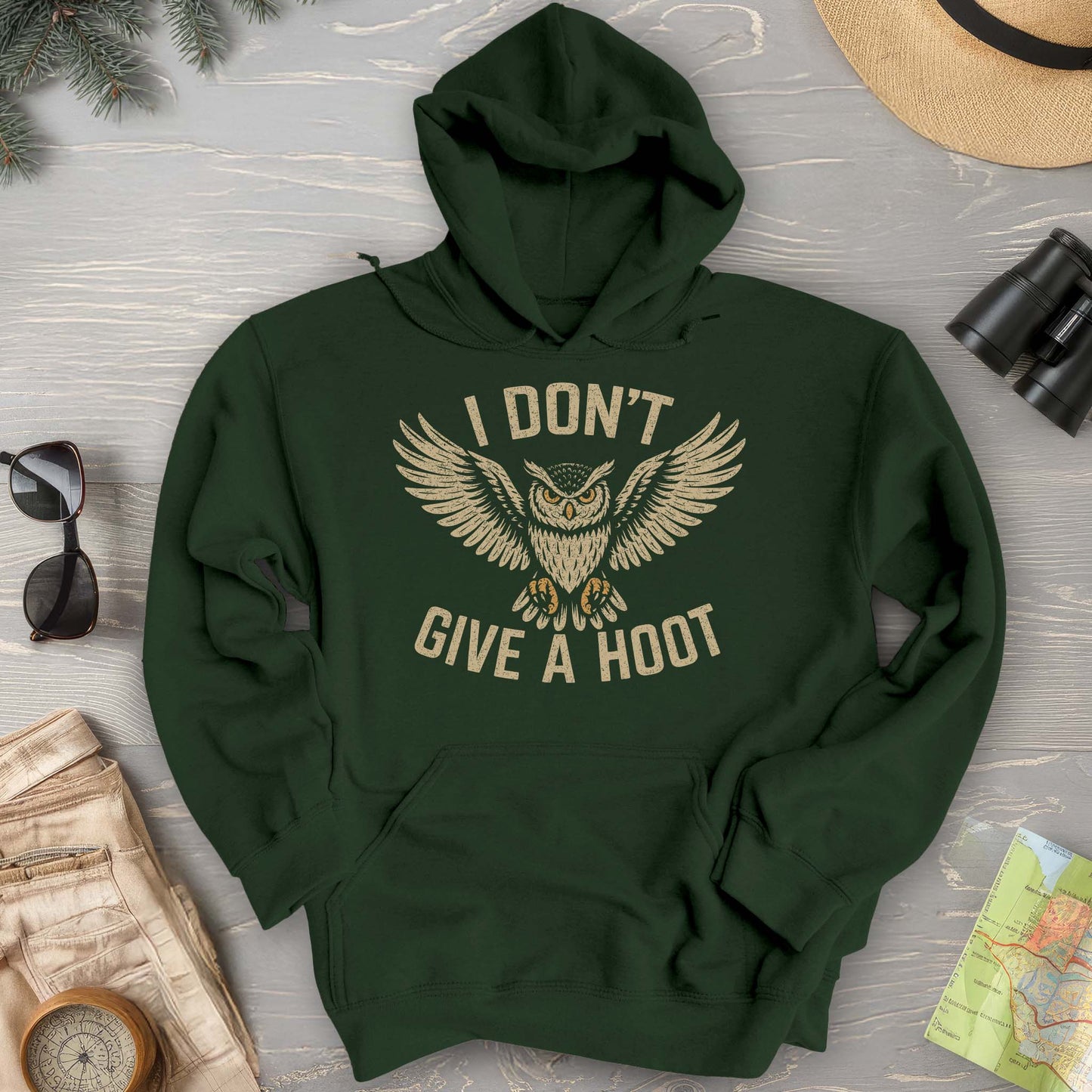 I Don't Give a Hoot "Vintage Owl" Hoodie