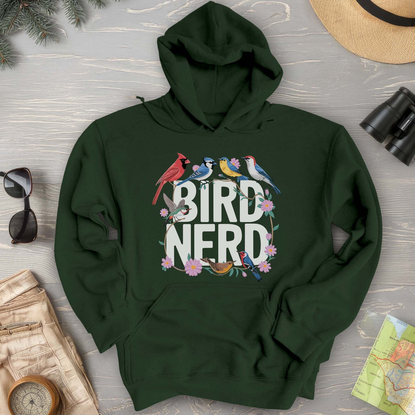 Bird Nerd "Flower Birds" Hoodie
