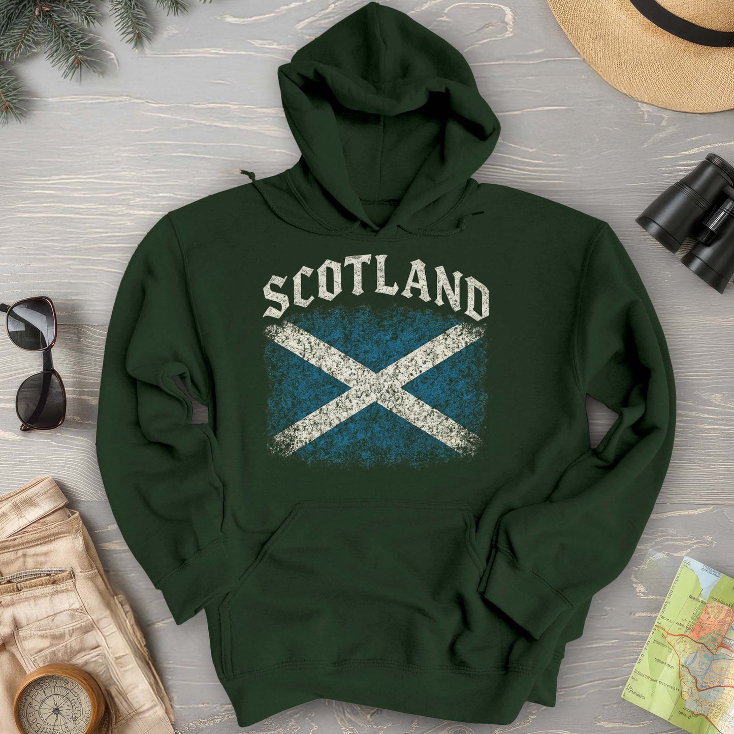 Scotland Distressed Vintage Flag Hoodie