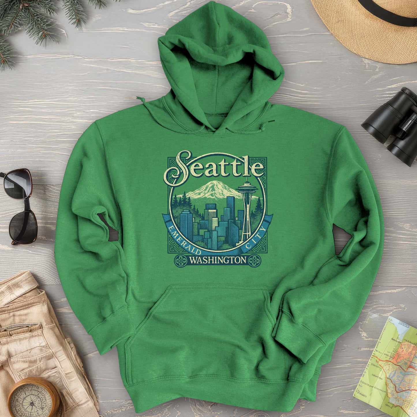 Seattle Retro 90's Emerald City Hoodie