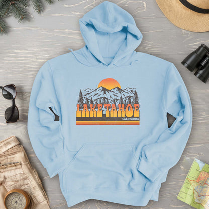 Lake Tahoe California Groovy Sunset Hoodie
