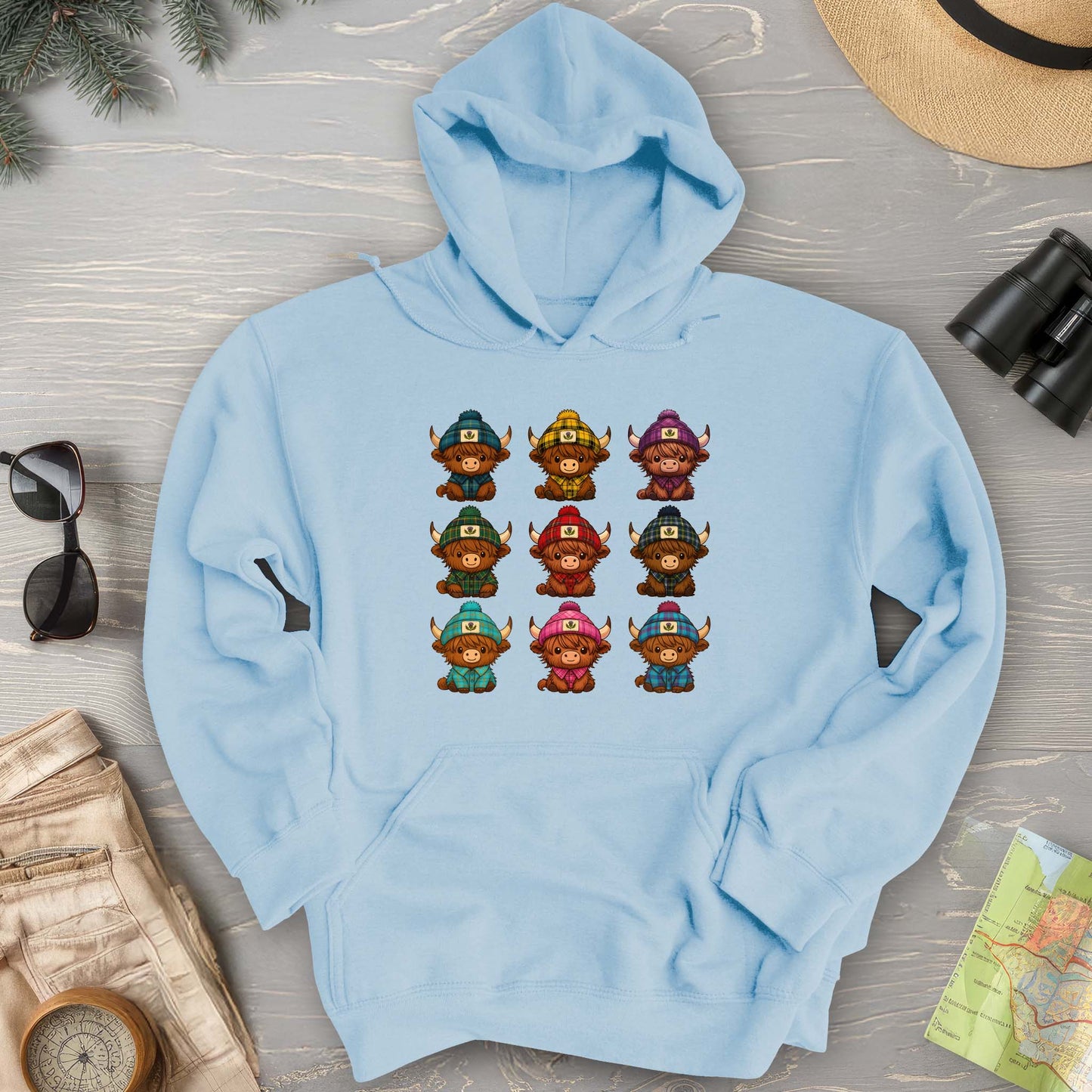 Tartan Highland Cows Hoodie