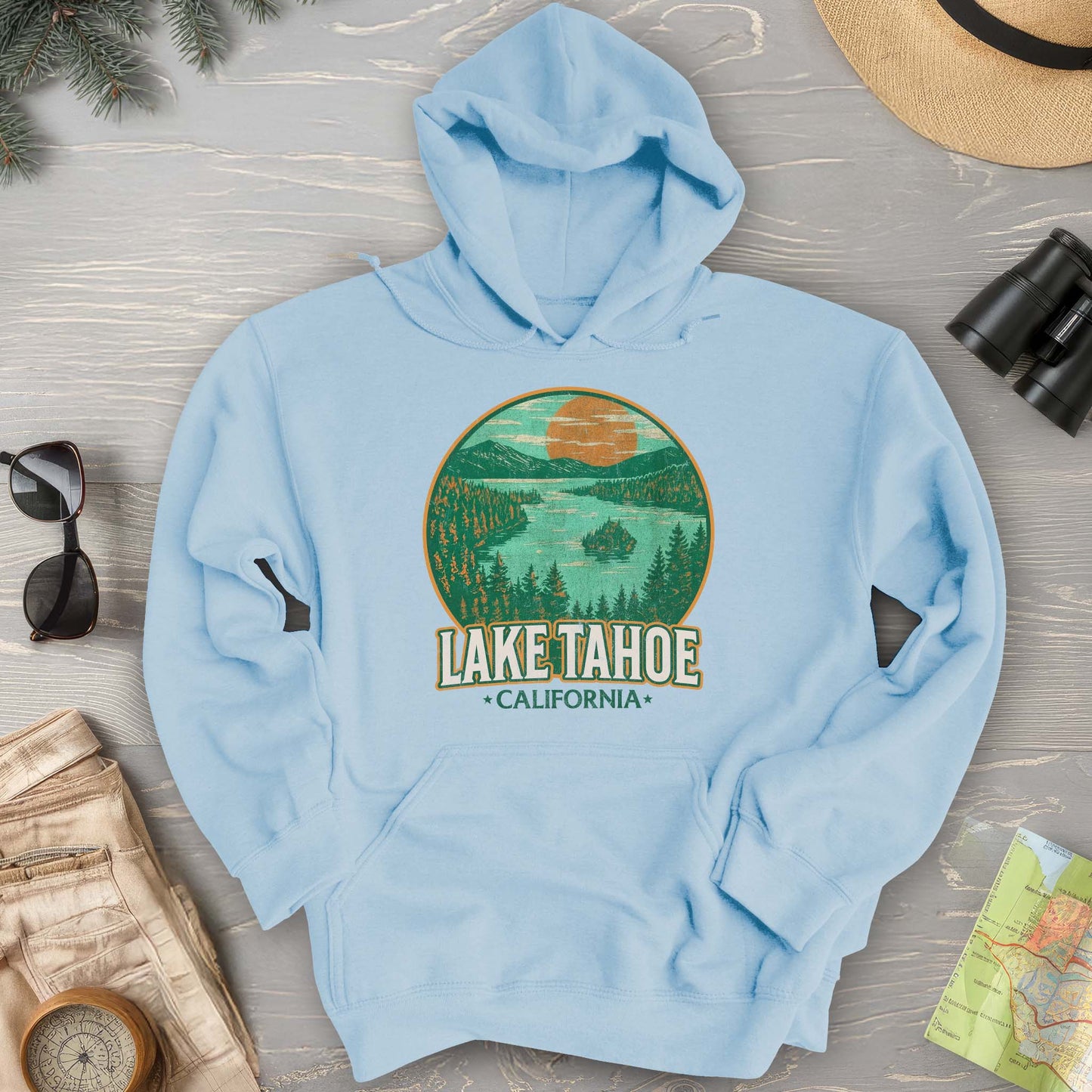 Lake Tahoe Retro Emerald Bay Hoodie
