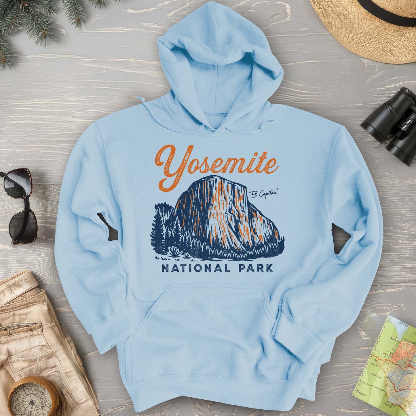 Yosemite El Capitan Vintage Sketch Hoodie