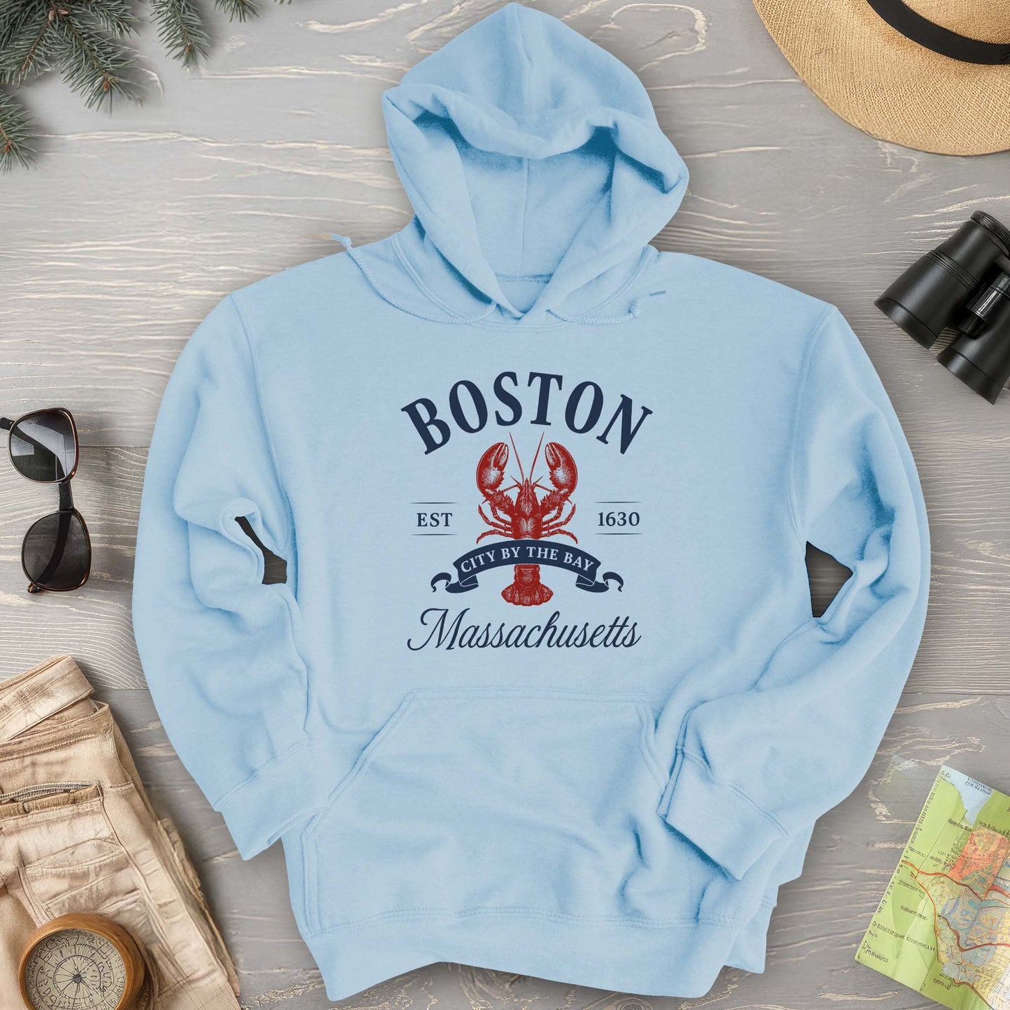 Boston City By the Bay Lobster Hoodie