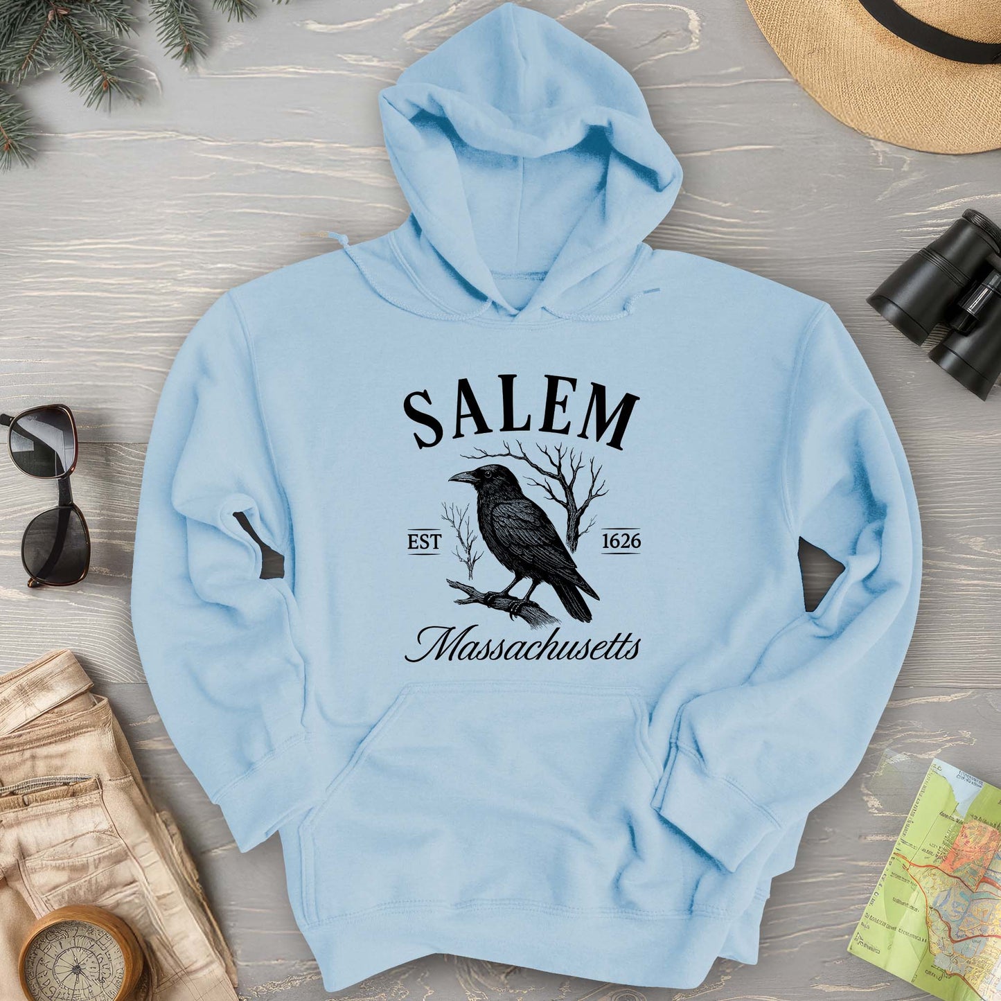 Salem Massachusetts Raven Hoodie