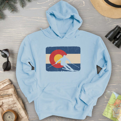 Colorado Flag Skier Hoodie