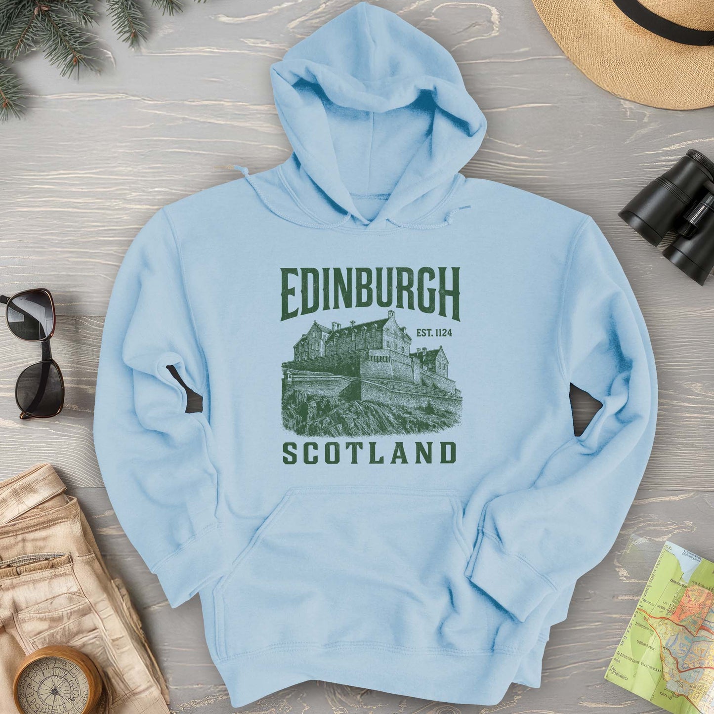 Edinburgh Scotland "Vintage Etching" Hoodie