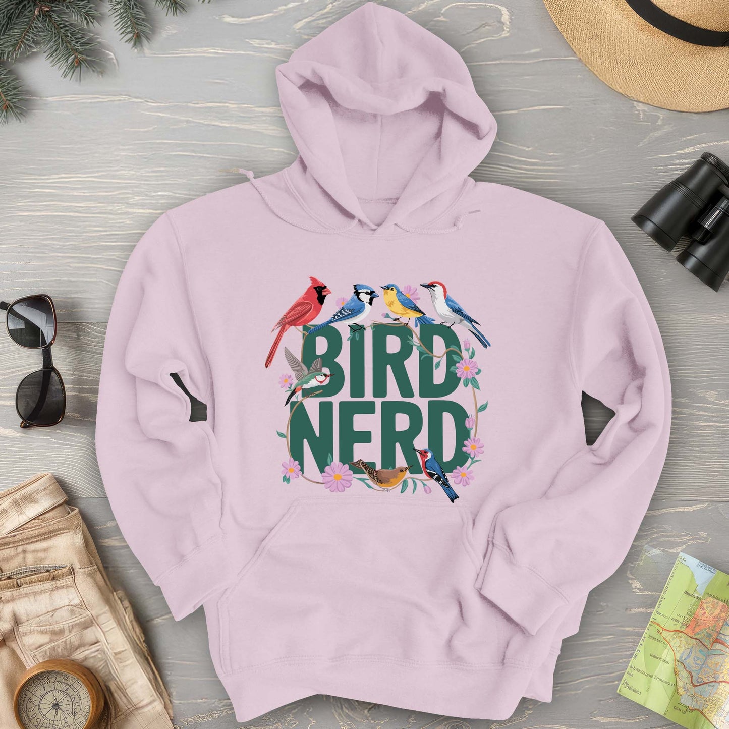 Bird Nerd "Flower Birds" Hoodie