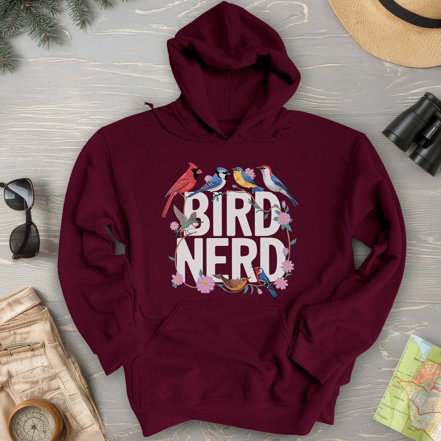 Bird Nerd "Flower Birds" Hoodie