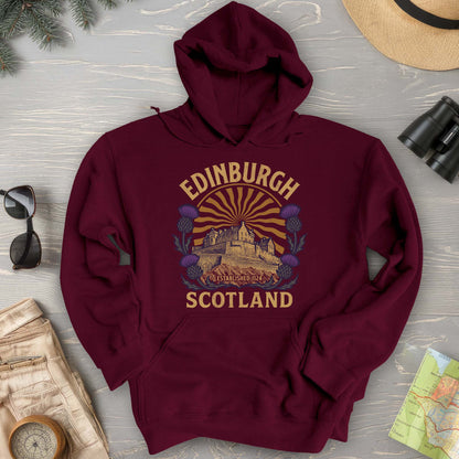 Edinburgh Scotland Retro Sunburst Hoodie