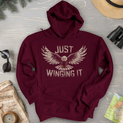 Just Winging It Distressed Hoodie