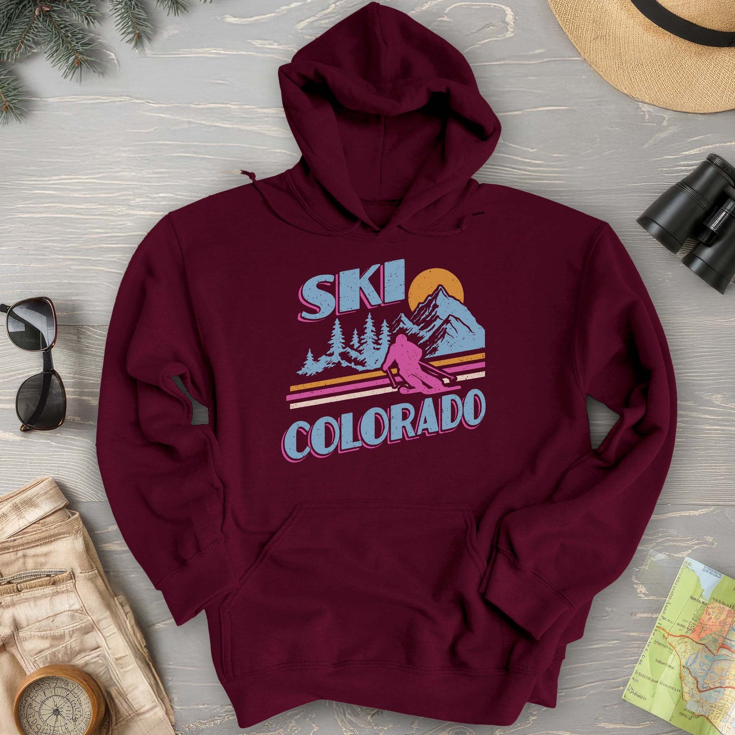 Ski Colorado Retro 80's Hoodie