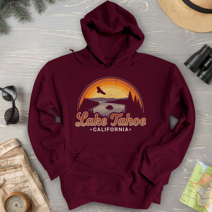 Lake Tahoe Retro Rainbow Hoodie