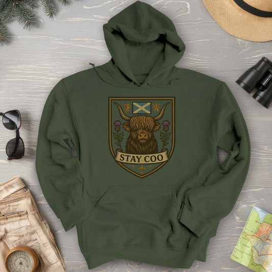 Highland Cow "Scottish Heraldry" Hoodie