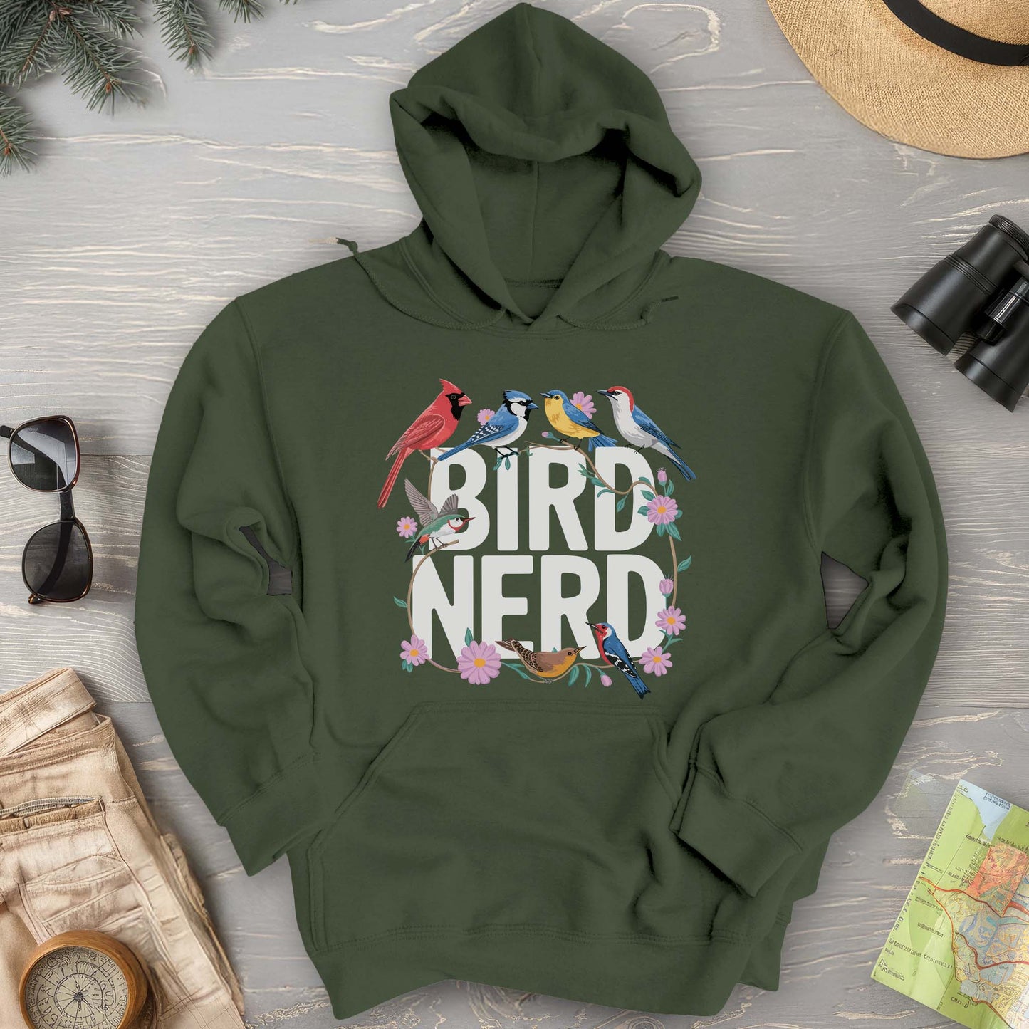 Bird Nerd "Flower Birds" Hoodie
