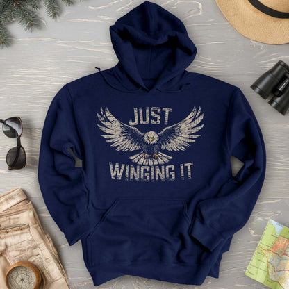 Just Winging It Distressed Hoodie