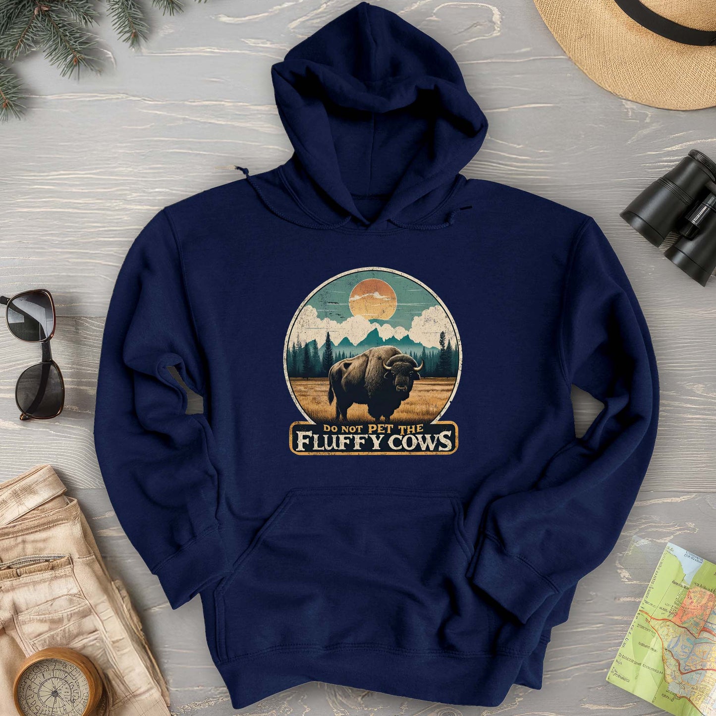 "Do Not Pet the Fluffy Cows" Buffalo Hoodie