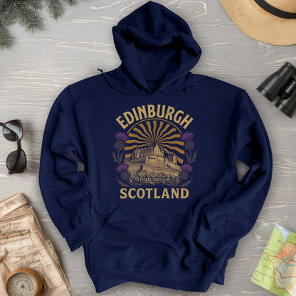 Edinburgh Scotland Retro Sunburst Hoodie