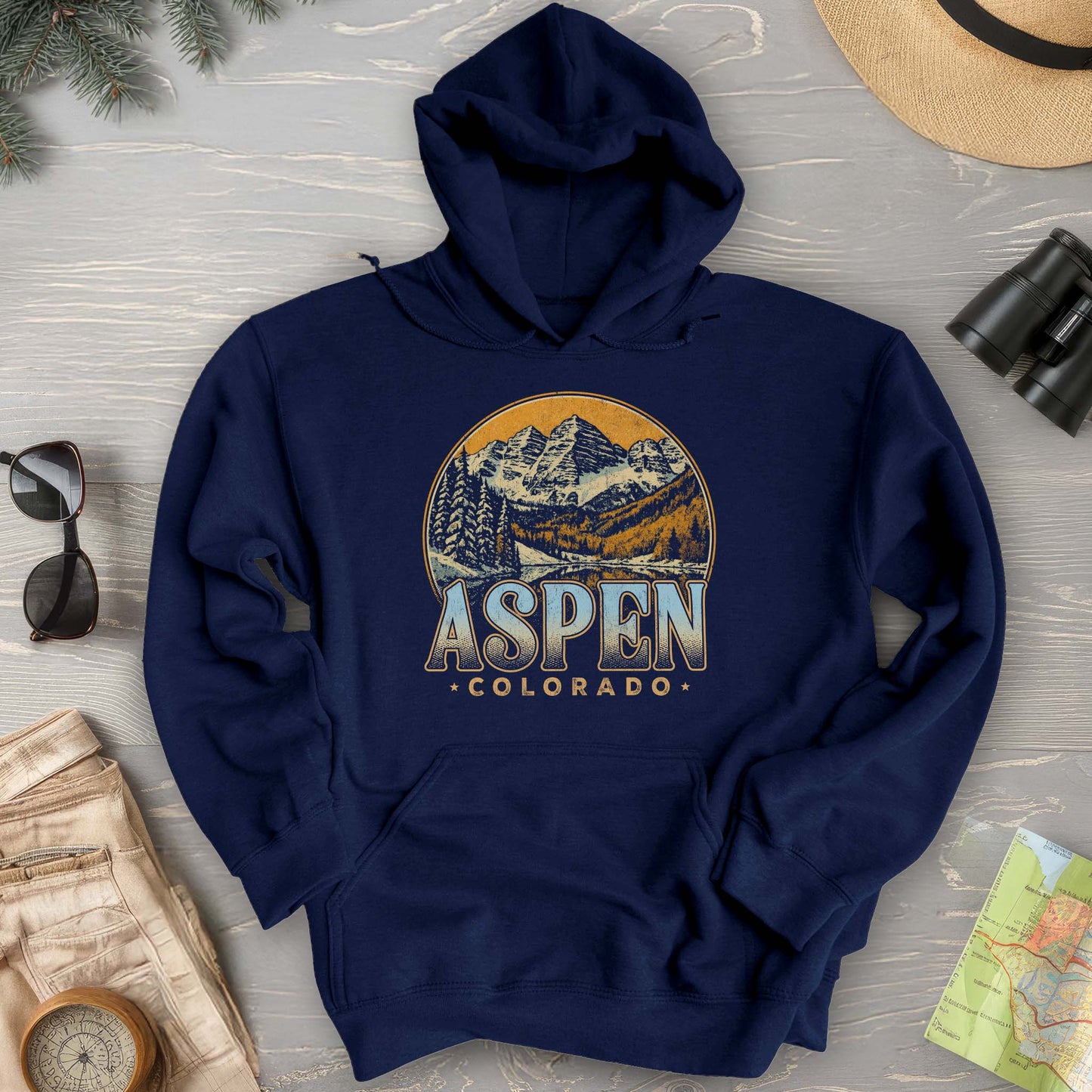 Aspen Colorado Groovy Screenprint Hoodie