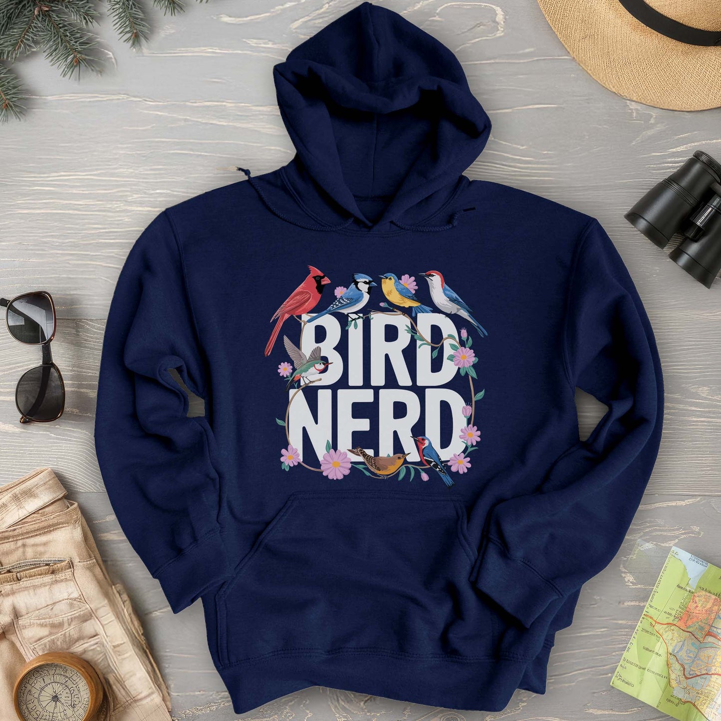 Bird Nerd "Flower Birds" Hoodie