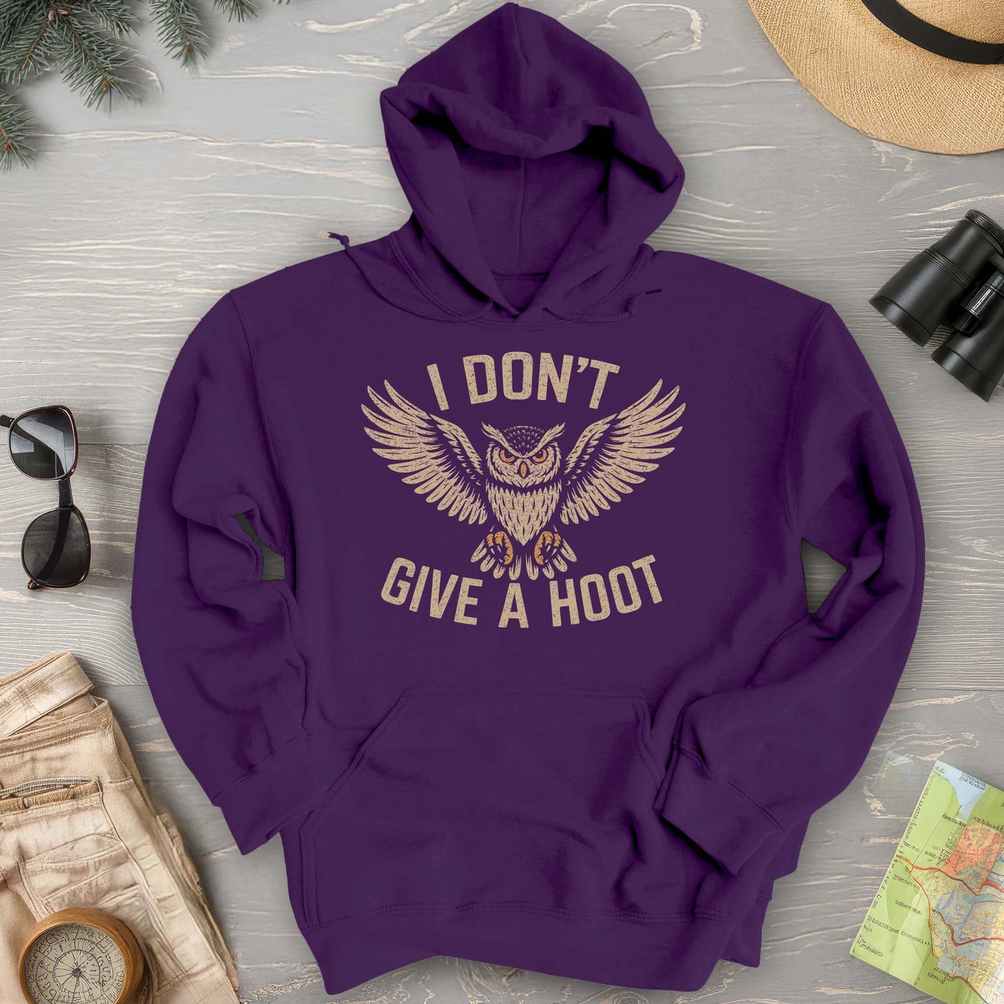 I Don't Give a Hoot "Vintage Owl" Hoodie