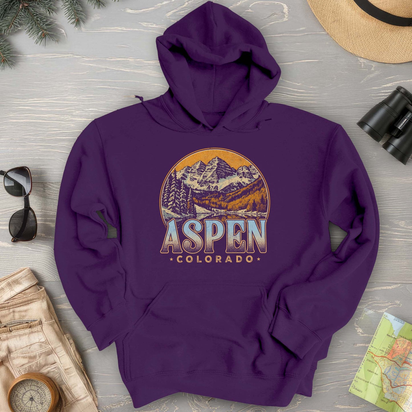 Aspen Colorado Groovy Screenprint Hoodie