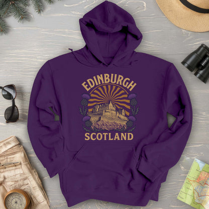Edinburgh Scotland Retro Sunburst Hoodie