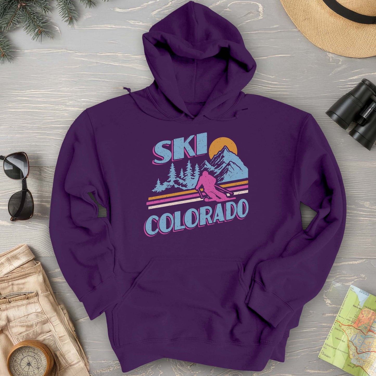 Ski Colorado Retro 80's Hoodie