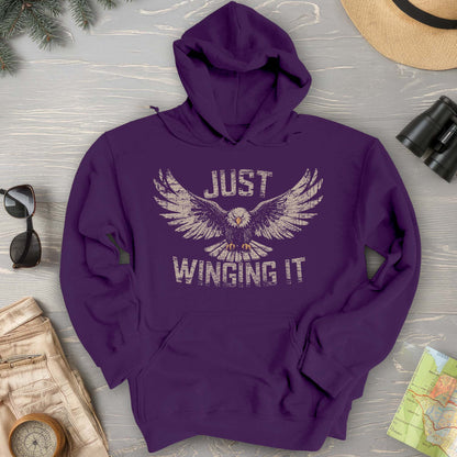 Just Winging It Distressed Hoodie