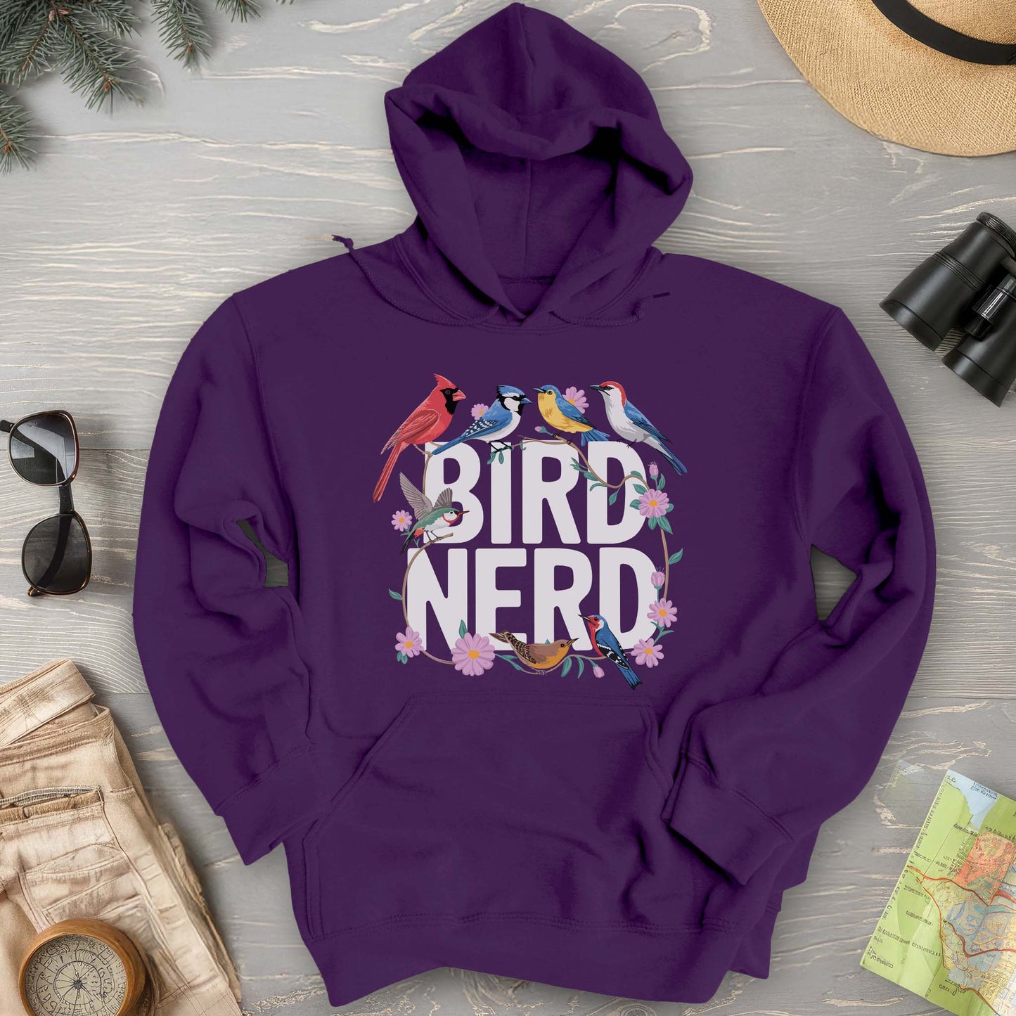 Bird Nerd "Flower Birds" Hoodie