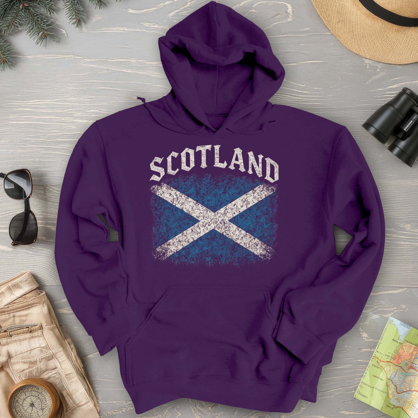 Scotland Distressed Vintage Flag Hoodie