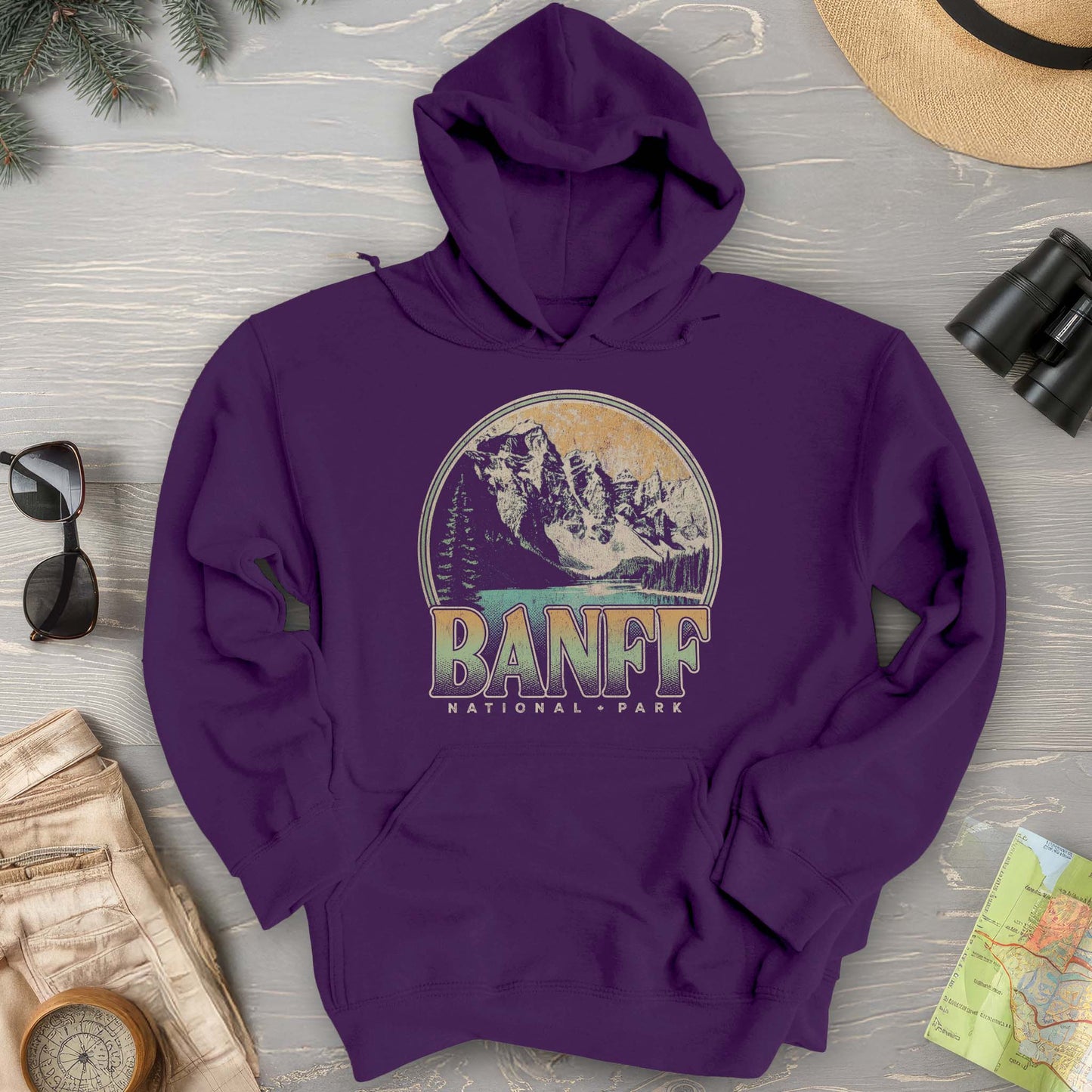 Banff National Park Groovy Screenprint Hoodie