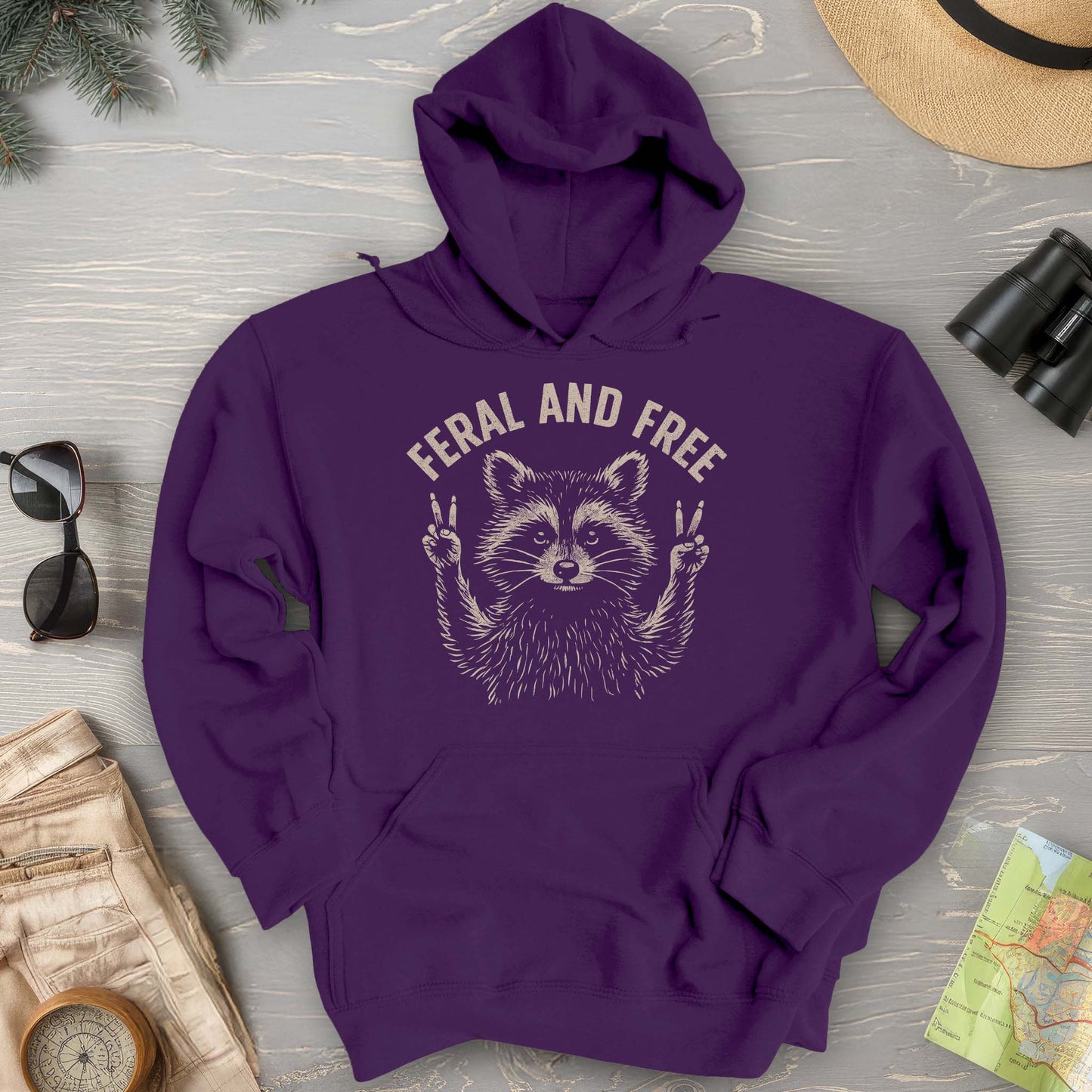 Feral and Free "Vintage Raccoon" Hoodie