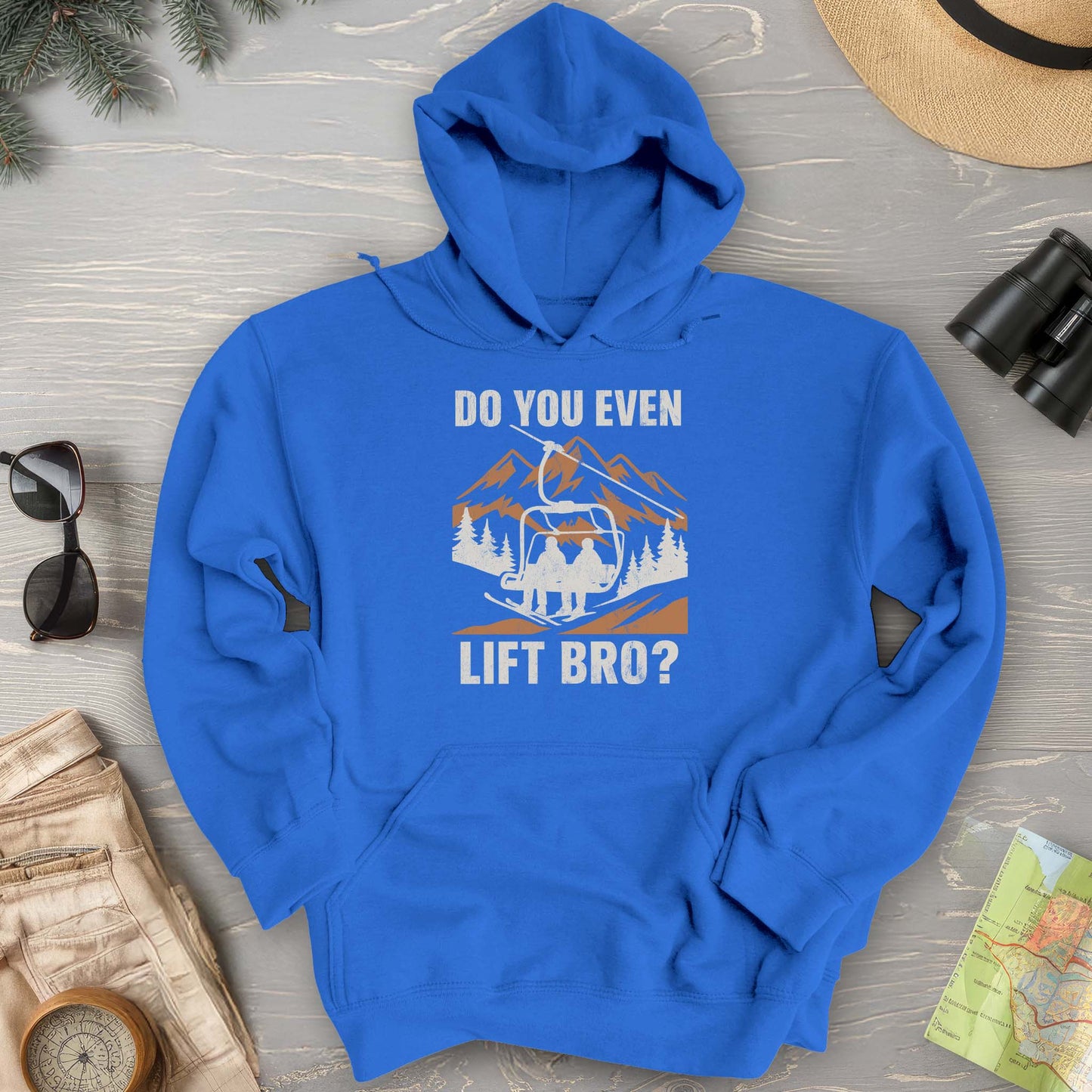 Funny "Do You Even Lift Bro" Ski Lift Hoodie