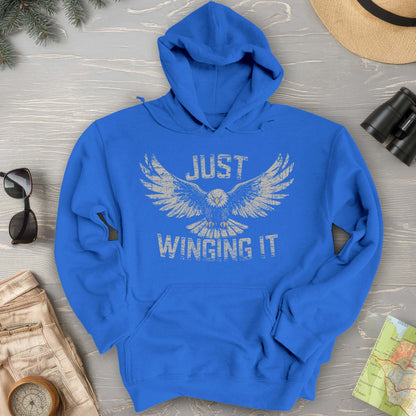 Just Winging It Distressed Hoodie